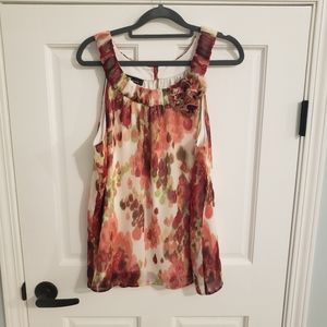 SOLD! AB Studio Women's Red Pink Green Sleeveless Blouse Top